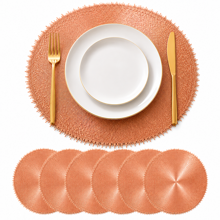 Table Mats Pack of 6 for Dining & Home Decor (Bronze)