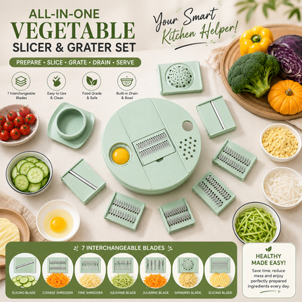 Multifunction Vegetable Chopper with Salad Spinner Bowl