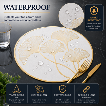 Table Mats Pack of 6 for Dining & Home Decor (White)