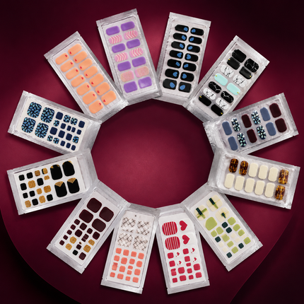 Nail Stickers Combo for Hands & Toes, Pack of 12 Sheets (Design-01)