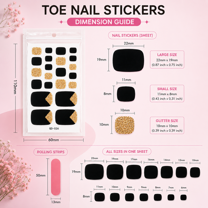Nail Stickers Combo for Hands & Toes, Pack of 12 Sheets (Design-01)