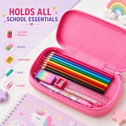 DIY Felt Pencil Case Sewing Kit for Kids with Zipper (Unicorn)