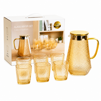Premium Glass Jug and Glass Set Pack of 7(Model D)