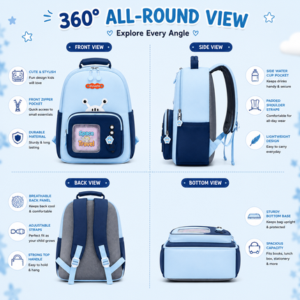 Kids School Backpack with Matching Sling Bag B (Sky)