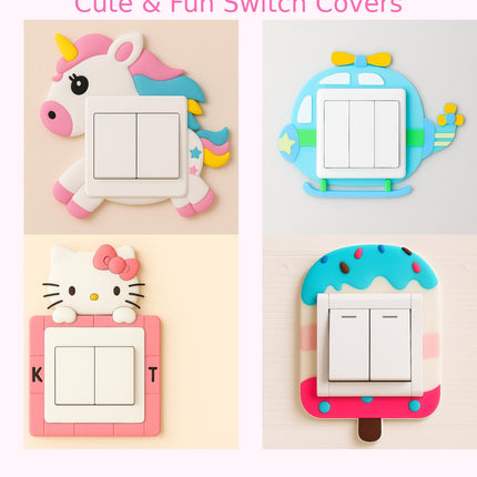 Pack of 4 Silicone Light Switch Covers for Kids