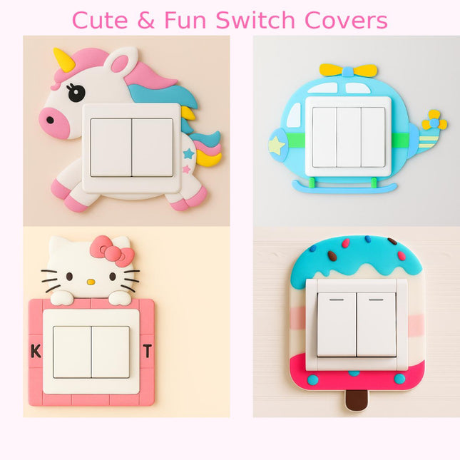 Pack of 4 Silicone Light Switch Covers for Kids