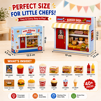 Mini DIY Pretend Play Shop Kit for Kids (Sky blue)