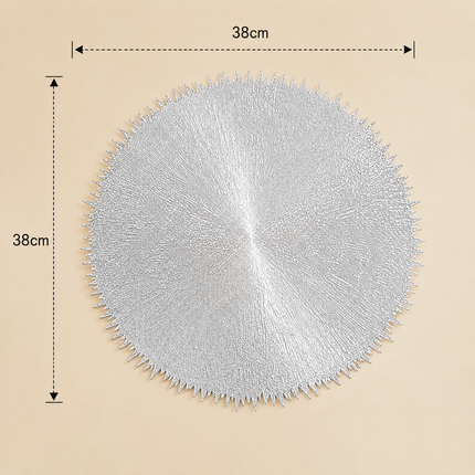 Table Mats Pack of 6 for Dining & Home Decor (Silver)