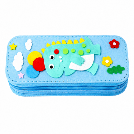 DIY Felt Pencil Case Sewing Kit for Kids with Zipper (Dinosaurs)