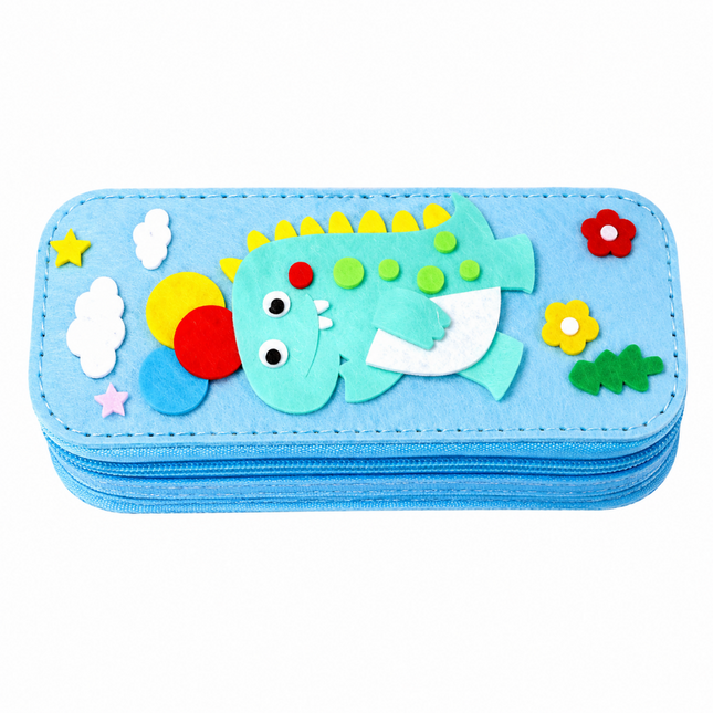 DIY Felt Pencil Case Sewing Kit for Kids with Zipper (Dinosaurs)