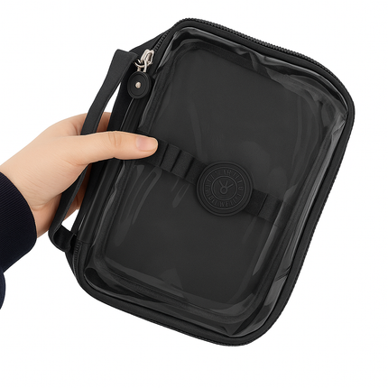 Coslifestore Transparent Multipurpose Pouch with Handle â Travel, School & Office Organizer for St