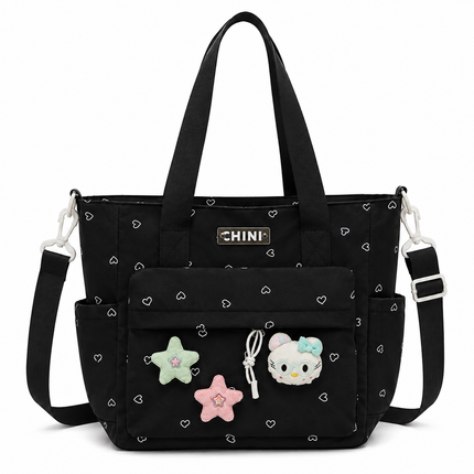 Baby Diaper Bag with Multiple Pockets and Shoulder Strap(Black)