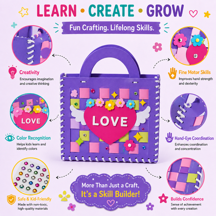 DIY Handbag Craft Kit for Kids(Blue)