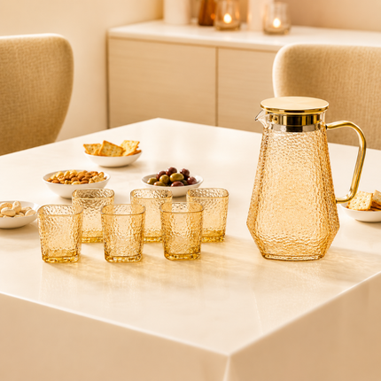 Premium Glass Jug and Glass Set Pack of 7(Model D)