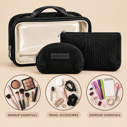 Multipurpose Cosmetic Pouch(Black)