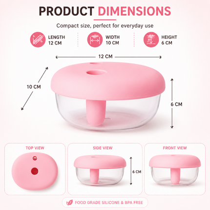 Portable Snacks Box with Silicone Lid
