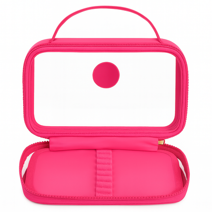 Transparent Multipurpose Pouch with Handle(Pink)