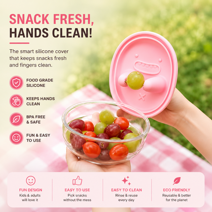 Portable Snacks Box with Silicone Lid