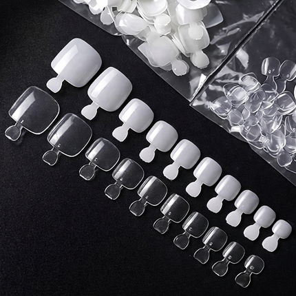 Pack of 500 Professional Toe Nail Set (Clear)