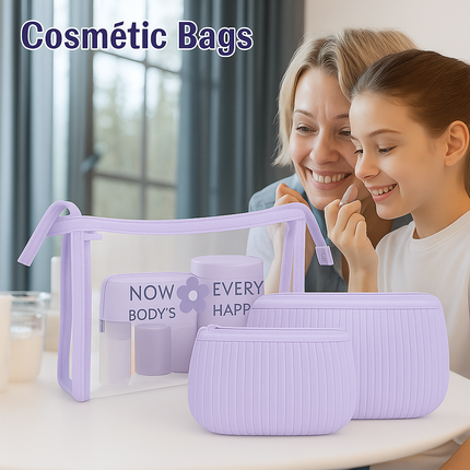 3-in-1 Makeup Bag Set (Black)