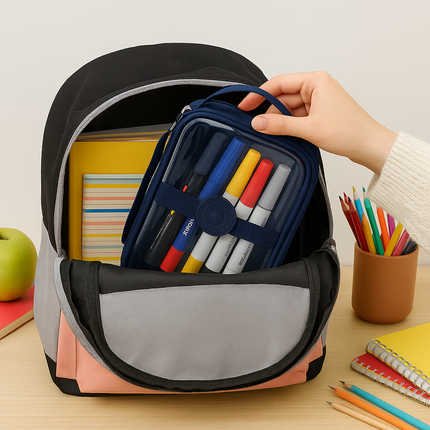 Transparent Multipurpose Pouch with Handle(Navy Blue)