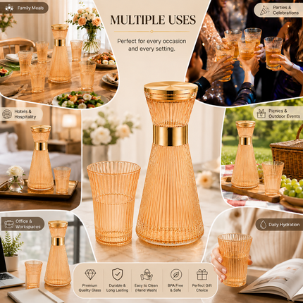 Premium Glass Jug and Glass Set Pack of 7(Model A)