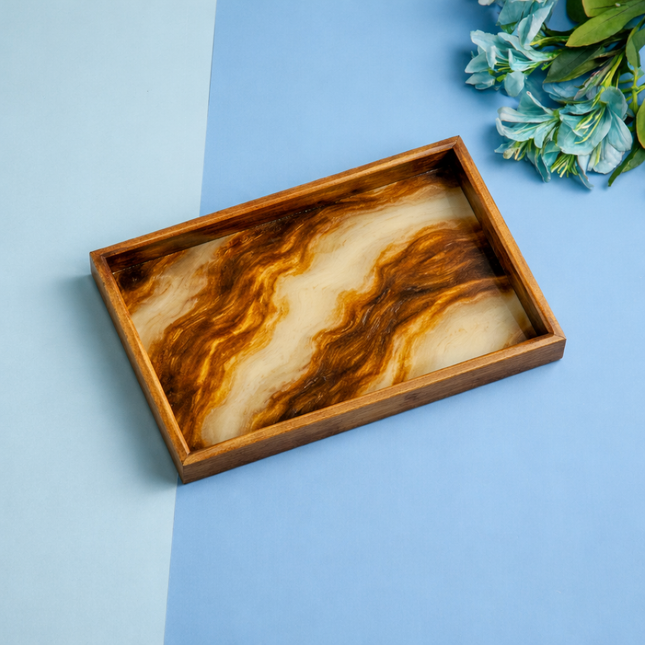 Elegant Medium decorative Tray (White)