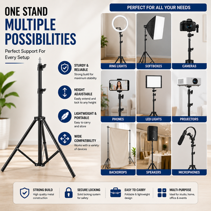 Adjustable Tripod Stand for Mobile Phone & Ring Light
