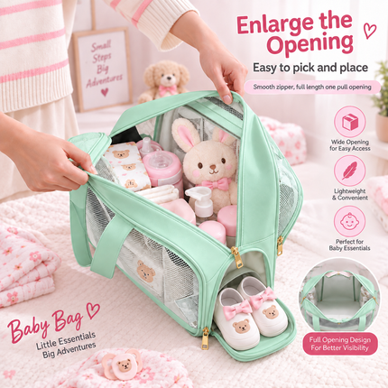 Multipurpose kids bag with Spacious Compartments & Waterproof Design(Mint green)