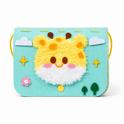 Handmade DIY Felt Shoulder Bag Craft Kit for Kids(Sky blue)