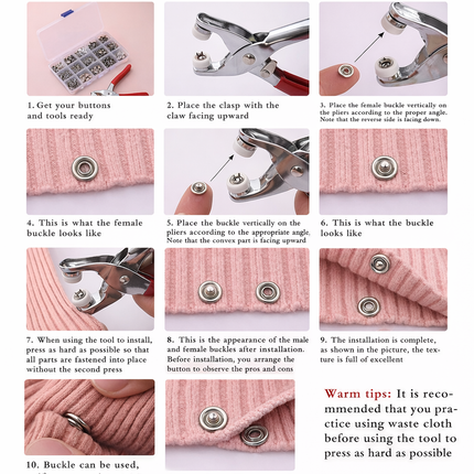 Snap Button Pliers Tool Kit