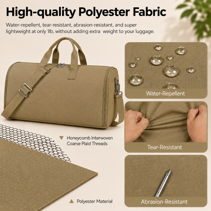 Premium Travel Duffel Bag (Khaki)