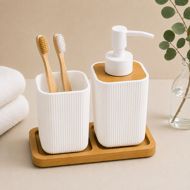 Bathroom Countertop Accessories Set (White)