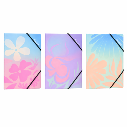 Premium A4 Paper File Folder Organizer Pack of 3 Made of Hard Paper Cartridge (3 Floral Assorted Des