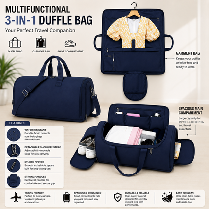 Premium Travel Duffel Bag (Navy blue)