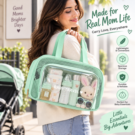Multipurpose kids bag with Spacious Compartments & Waterproof Design(Mint green)