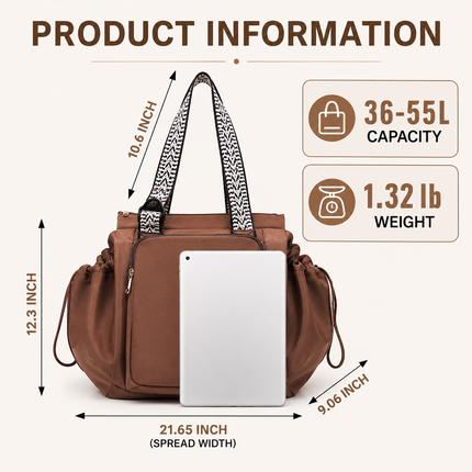 Coslifestore Convertible Travel Bag with Multiple Compartments