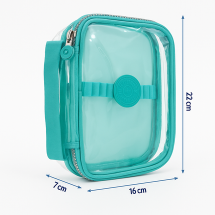 Transparent Multipurpose Pouch with Handle(Sea Green)