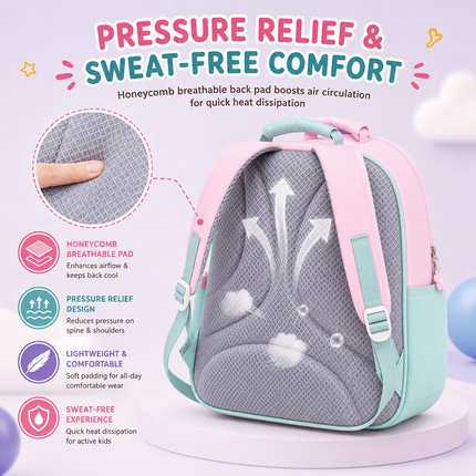 Kids School Backpack with Matching Sling Bag B (Pink)