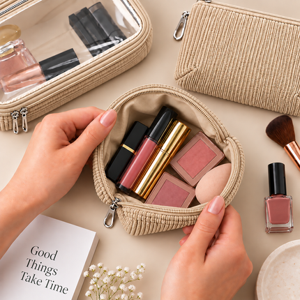 Multipurpose Cosmetic Pouch (Beige)