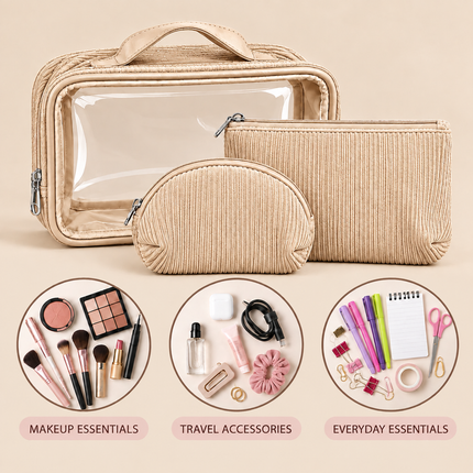 Multipurpose Cosmetic Pouch (Beige)
