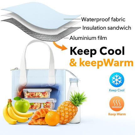 Portable Insulated Lunch Bag (Sky blue)